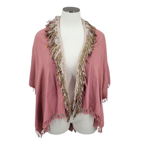 Pucci Silk Scarf with Beautiful Fringe Gaynor Bongard Cotton Pink Fringed Women\'s Shawl Wrap Scarf Poncho Cover Up